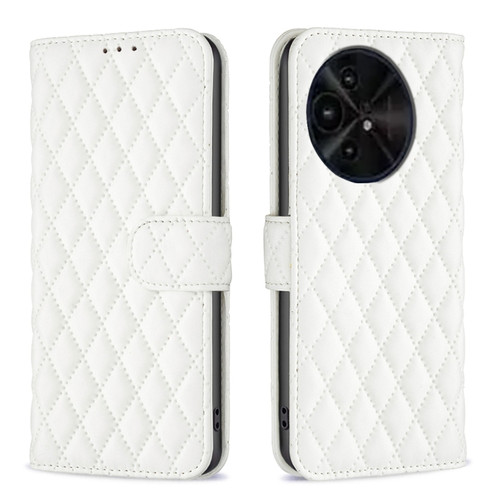 TCL 50 XE/50 XL 5G Diamond Lattice Wallet Flip Leather Phone Case - White