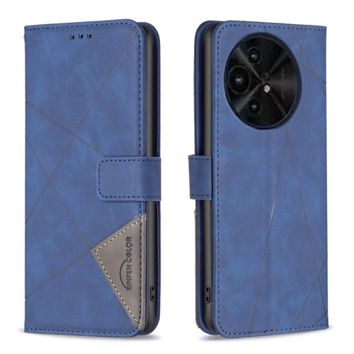 TCL 50 XE/50 XL 5G Magnetic Buckle Rhombus Texture Leather Phone Case - Blue