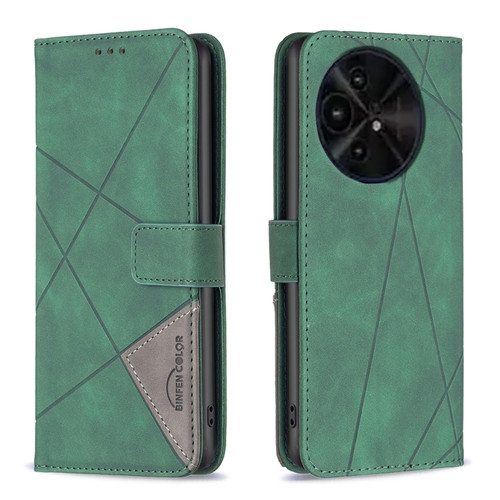 TCL 50 XE/50 XL 5G Magnetic Buckle Rhombus Texture Leather Phone Case - Green
