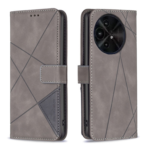 TCL 50 XE/50 XL 5G Magnetic Buckle Rhombus Texture Leather Phone Case - Grey