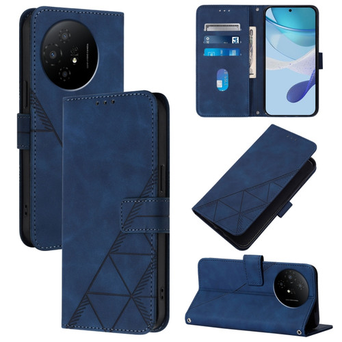 TCL 50 XL 5G Crossbody 3D Embossed Flip Leather Phone Case - Blue