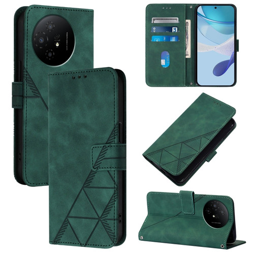 TCL 50 XL 5G Crossbody 3D Embossed Flip Leather Phone Case - Green