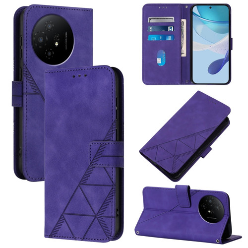 TCL 50 XL 5G Crossbody 3D Embossed Flip Leather Phone Case - Purple