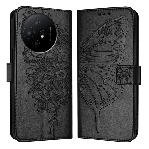 TCL 50 XL 5G Embossed Butterfly Leather Phone Case - Black