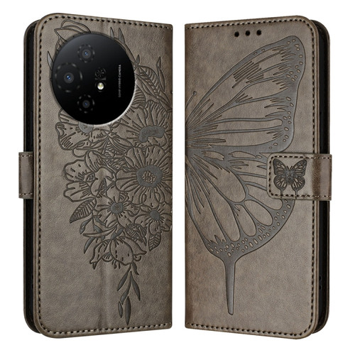 TCL 50 XL 5G Embossed Butterfly Leather Phone Case - Grey