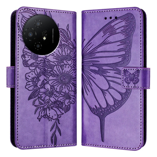 TCL 50 XL 5G Embossed Butterfly Leather Phone Case - Light Purple