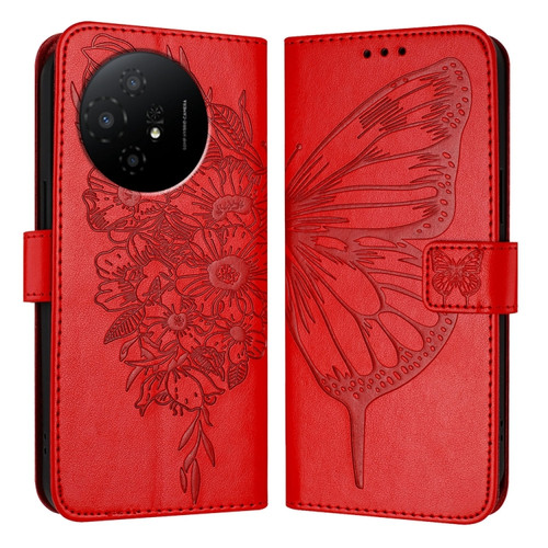 TCL 50 XL 5G Embossed Butterfly Leather Phone Case - Red