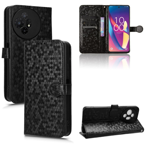 TCL 50 XL 5G Honeycomb Dot Texture Leather Phone Case - Black
