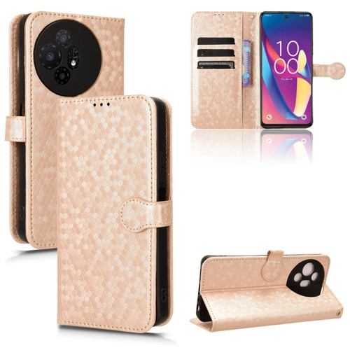 TCL 50 XL 5G Honeycomb Dot Texture Leather Phone Case - Gold