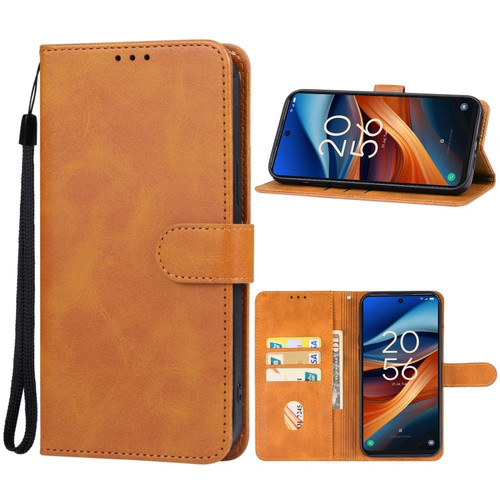 TCL 50 XL 5G Leather Phone Case - Brown