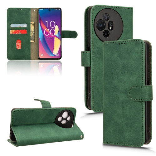 TCL 50 XL 5G Skin Feel Magnetic Flip Leather Phone Case - Green