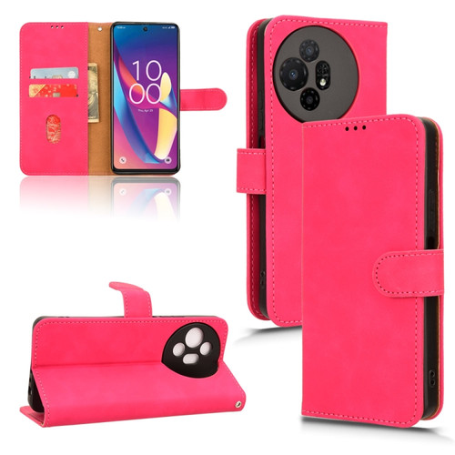 TCL 50 XL 5G Skin Feel Magnetic Flip Leather Phone Case - Rose Red