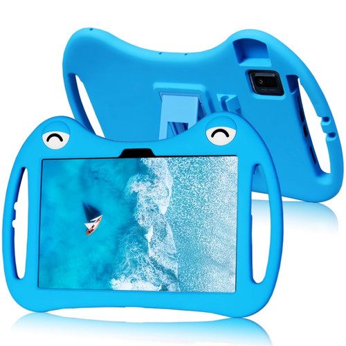 TCL Tab 10 5G Cartoon Silicone Shockproof Protective Tablet Case with Stand & Pen Slot - Blue