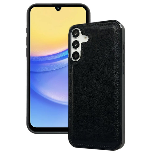 Samsung Galaxy A15 4G/5G Cowhide Texture Back Cover Phone Case - Black