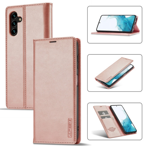 Samsung Galaxy A15 5G / 15 4G LC.IMEEKE Strong Magnetism Microfiber Leather Phone Case - Rose Gold