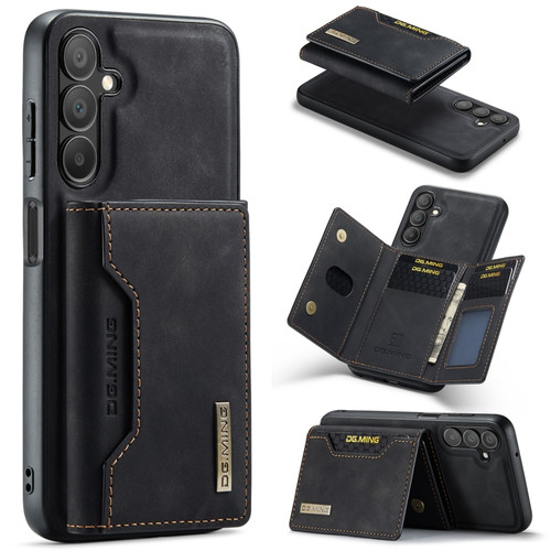 Samsung Galaxy A15 5G / A15 4G DG.MING M2 Series 3-Fold Multi Card Bag + Magnetic Phone Case - Black