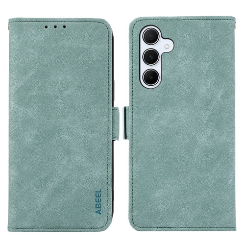 Samsung Galaxy A15 5G ABEEL Frosted Magnetic RFID Leather Phone Case - Cyan