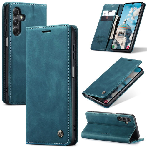 Samsung Galaxy A15 5G CaseMe 013 Multifunctional Horizontal Flip Leather Phone Case - Blue