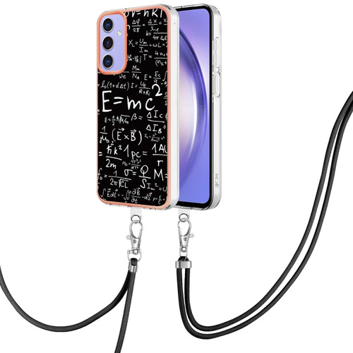 Samsung Galaxy A15 5G Electroplating Dual-side IMD Phone Case with Lanyard - Equation