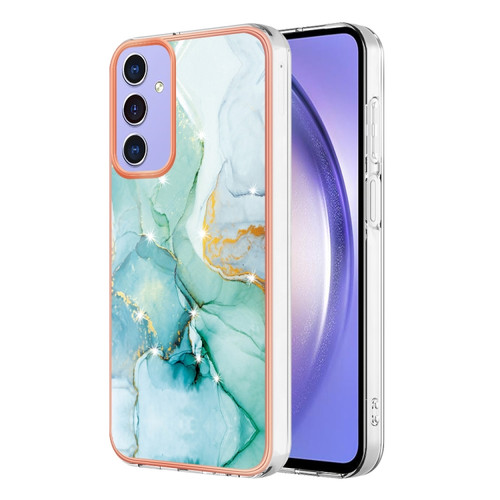 Samsung Galaxy A15 5G Electroplating Marble Dual-side IMD Phone Case - Green 003