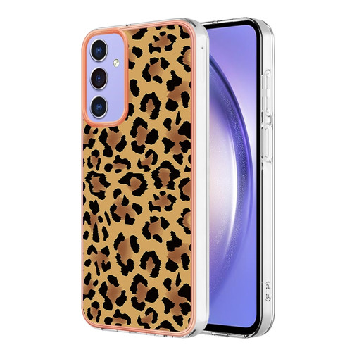 Samsung Galaxy A15 5G Electroplating Marble Dual-side IMD Phone Case - Leopard Print