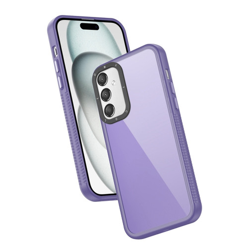 Samsung Galaxy A25 5G Frame Two Color Lens Ring TPU Phone Case - Purple