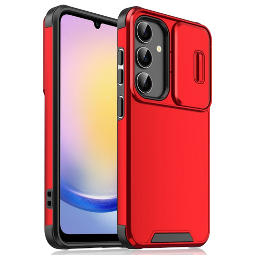 Samsung Galaxy A25 5G Global Sliding Camshield TPU + PC Phone Case - Red