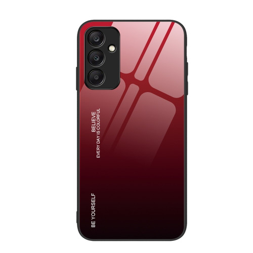 Samsung Galaxy A25 5G Gradient Color Glass Phone Case - Red Black