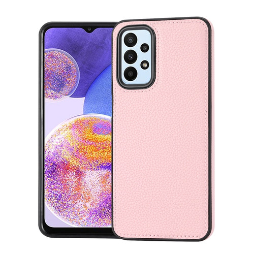 Samsung Galaxy A25 5G Litchi Pattern Stitched Side-mounted Phone Case - Pink