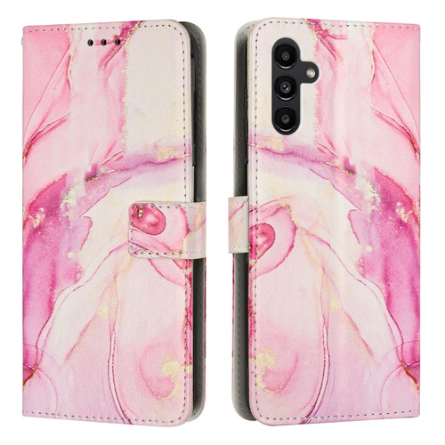 Samsung Galaxy A25 5G Painted Marble Pattern Leather Phone Case - Rose Gold