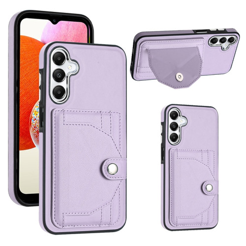 Samsung Galaxy A25 5G Shockproof Leather Phone Case with Card Holder - Purple