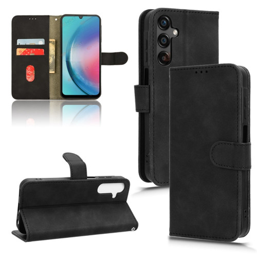 Samsung Galaxy A25 5G Skin Feel Magnetic Flip Leather Phone Case - Black