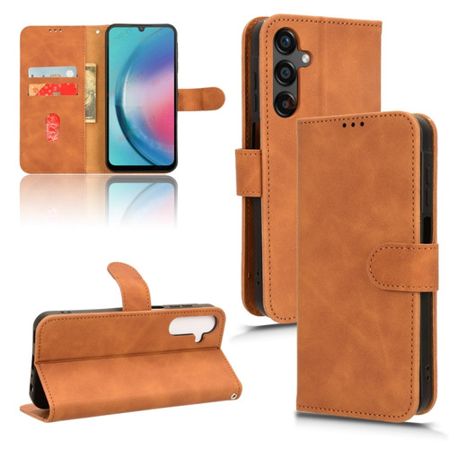 Samsung Galaxy A25 5G Skin Feel Magnetic Flip Leather Phone Case - Brown