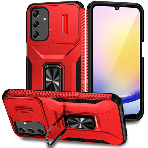 Samsung Galaxy A25 5G Sliding Camshield Holder Phone Case - Red