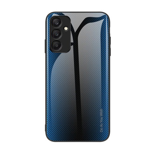 Samsung Galaxy A25 5G Texture Gradient Glass TPU Phone Case - Blue