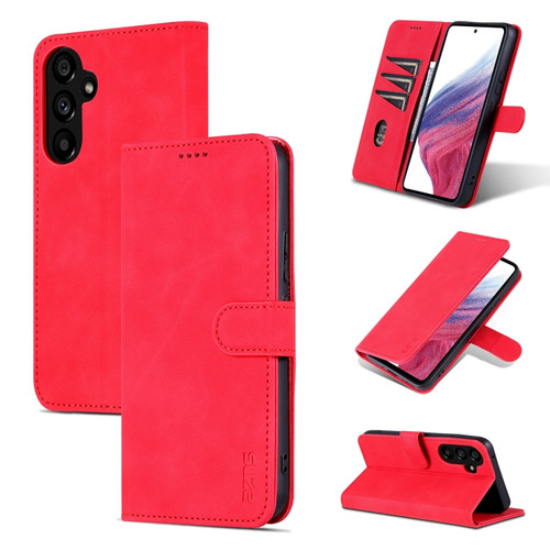 Samsung Galaxy A35 5G AZNS Skin Feel Calf Texture Flip Leather Phone Case - Red