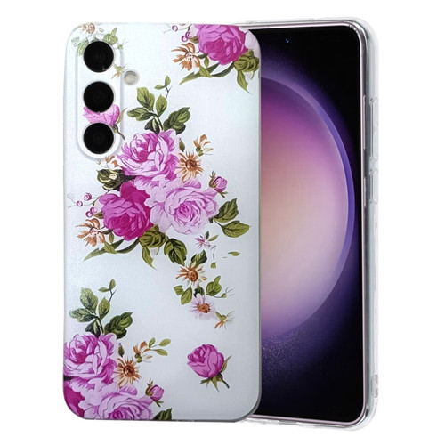 Samsung Galaxy A35 5G Colored Drawing Pattern TPU Phone Case - Rose Flower