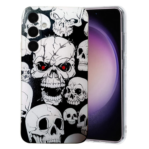 Samsung Galaxy A35 5G Colored Drawing Pattern TPU Phone Case - Skull