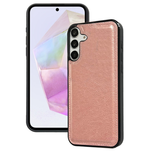 Samsung Galaxy A35 5G Cowhide Texture Back Cover Phone Case - Rose Gold
