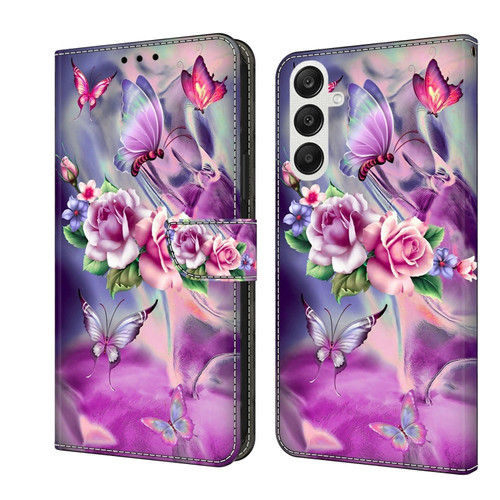 Samsung Galaxy A35 5G Crystal 3D Shockproof Protective Leather Phone Case - Butterfly