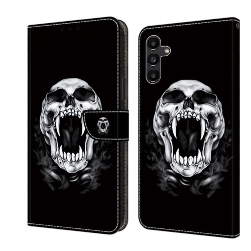 Samsung Galaxy A35 5G Crystal Painted Leather Phone case - Skull