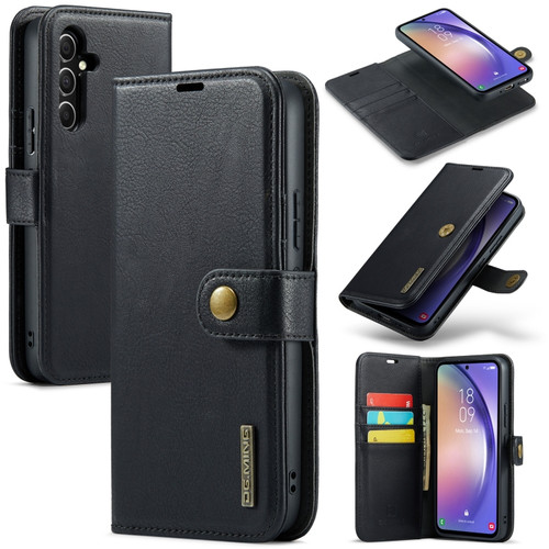Samsung Galaxy A35 5G DG.MING Crazy Horse Texture Detachable Magnetic Leather Case - Black