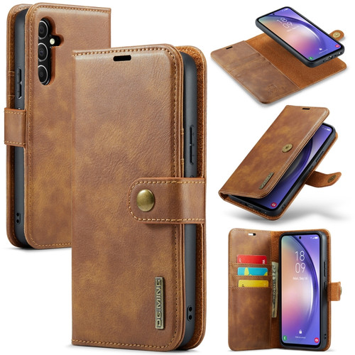Samsung Galaxy A35 5G DG.MING Crazy Horse Texture Detachable Magnetic Leather Case - Brown