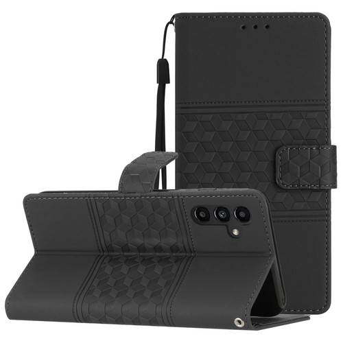 Samsung Galaxy A35 5G Diamond Embossed Skin Feel Leather Phone Case - Black