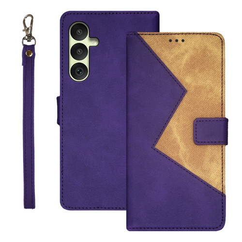 Samsung Galaxy A35 5G idewei Two-color Splicing Leather Phone Case - Purple