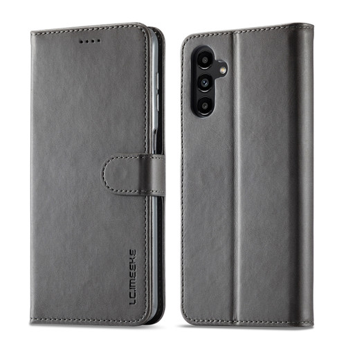 Samsung Galaxy A35 5G LC.IMEEKE Calf Texture Leather Phone Case - Grey