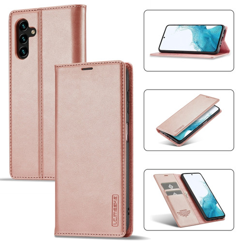 Samsung Galaxy A35 5G LC.IMEEKE Strong Magnetism Microfiber Leather Phone Case - Rose Gold