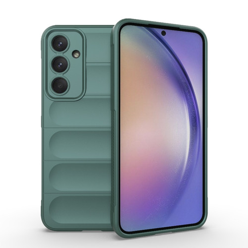 Samsung Galaxy A35 5G Magic Shield TPU + Flannel Phone Case - Dark Green