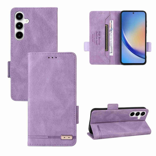 Samsung Galaxy A35 5G Magnetic Clasp Leather Phone Case - Purple