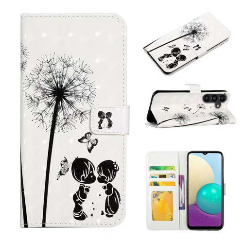 Samsung Galaxy A35 5G Oil Embossed 3D Drawing Leather Phone Case - Couple Dandelion